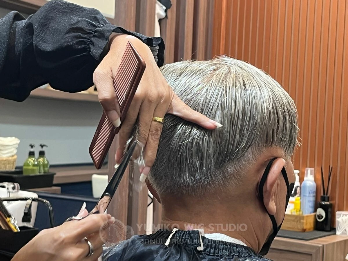 รีวิว วิกผมแท้ผู้ชาย Yumiko ตัดแต่งทรงผมวิกตามต้องการ ฮาฟวิกติดเทป Yumiko Wig Studio_45