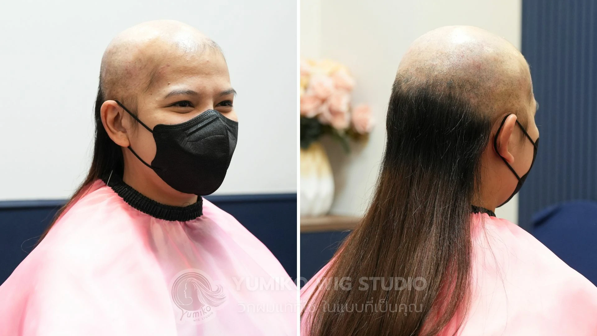 รีวิว วิกผมแท้ ผู้หญิง เต็มศีรษะ Full Wig ติดเทป ใส่เล่นน้ำได้ Yumiko Wig Studio-1